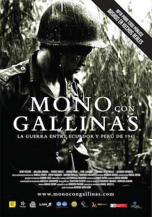 Mono con gallinas