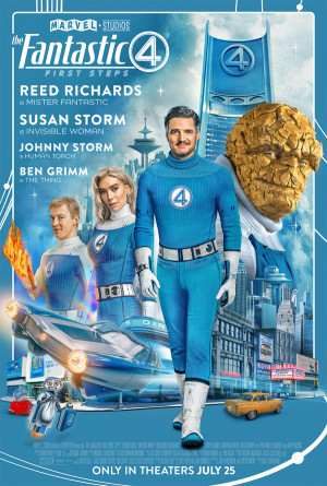 The Fantastic 4: First Steps movie 2025 poster.
